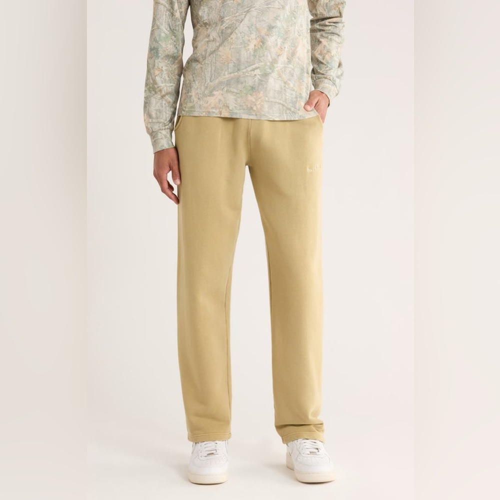 Wordmark Sweatpants Museum of Peace & Quiet tan color size large NWT